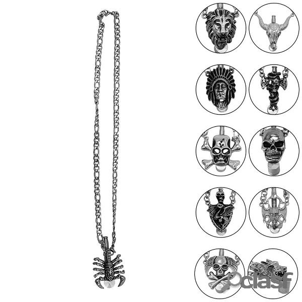Collana con ciondolo teschio Tubi a catena con ciondolo a