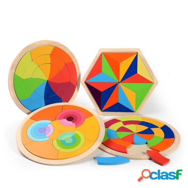 Colorful Rainbow Blocchi di legno Jigsaw Puzzle Toys Kids
