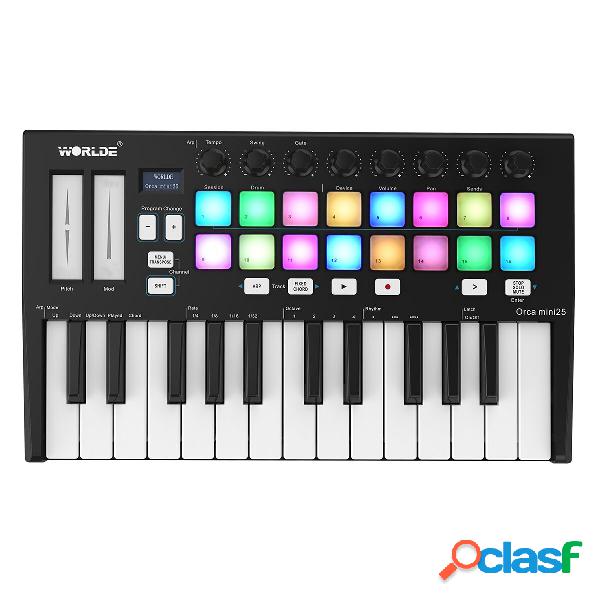 Controller tastiera MIDI USB portatile a 25 tasti WORLDE