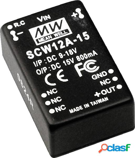 Convertitore DC/ DC Mean Well SCW12B-12 1000 mA