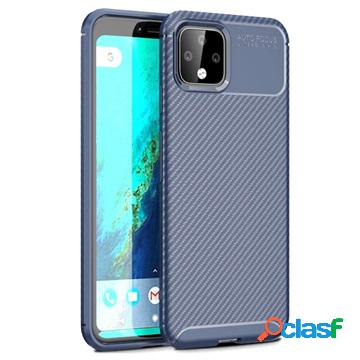 Cover Beetle Fibra di Carbonio per Google Pixel 4 - Blu