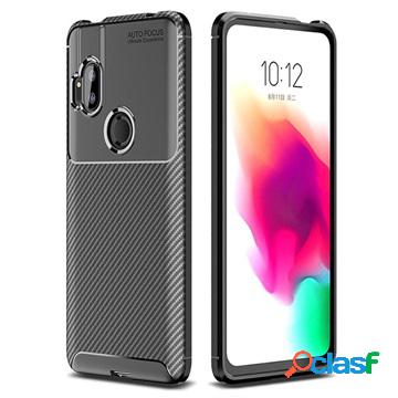 Cover Beetle Fibra di Carbonio per Motorola One Hyper - Nero