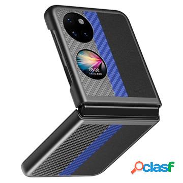 Cover Ibrida Color Design per Huawei P50 Pocket - Blu / Nero
