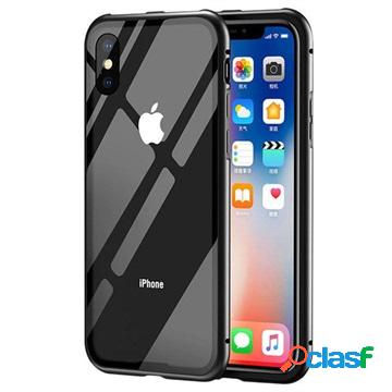 Cover Magnetica con Retro in Vetro Temperato per iPhone X -