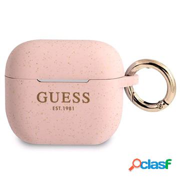 Cover in Silicone Guess Glitter per AirPods 3 - Rosa