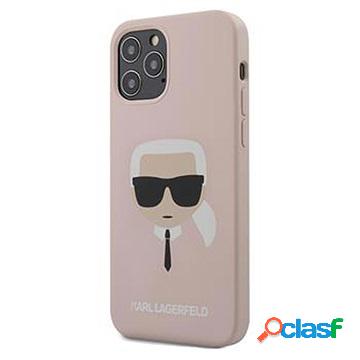 Cover in Silicone Karl Lagerfeld per iPhone 12/12 Pro - Rosa