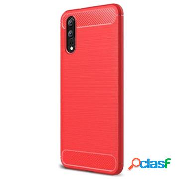 Cover in TPU Effetto Spazzolato per Huawei P20 - Fibra di