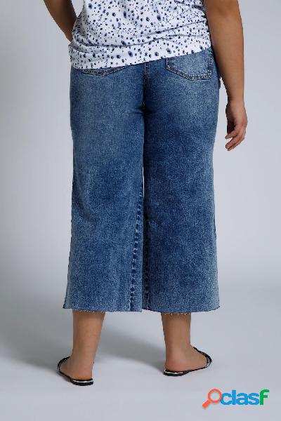 Culottes di jeans a vita alta con taglio a cinque tasche e