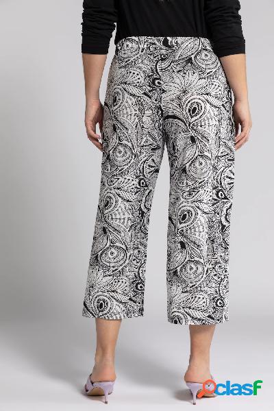 Culottes di tessuto fluente, design Paisley, taglio ampio,