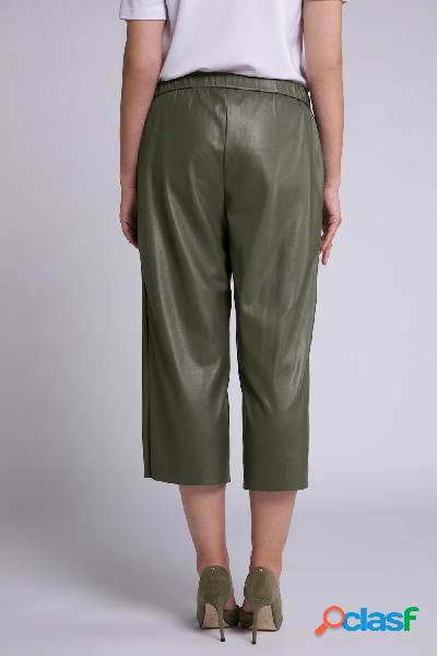 Culottes in similpelle con taglio della gamba ampio e dritto