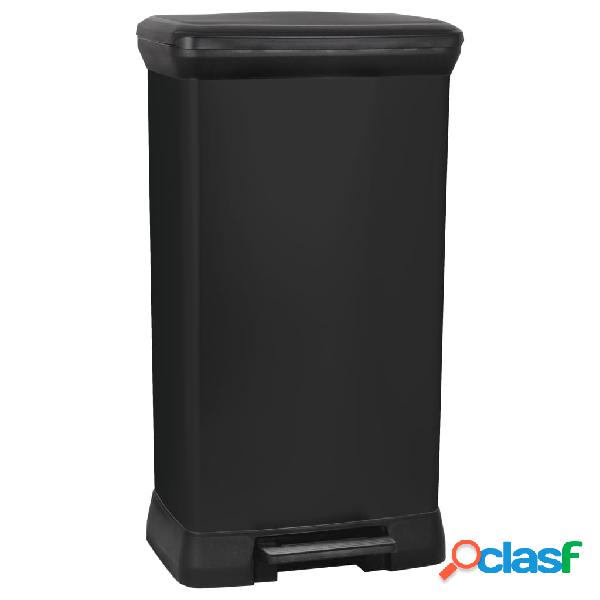 Curver Pattumiera a Pedale Deco Rettangolare 50 L Nero