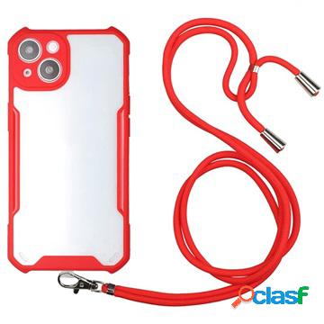 Custodia Ibrida con Cordino per iPhone 13 Mini - Rossa