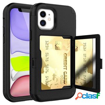 Custodia Ibrida con Specchio e Portacarte per iPhone 12 Mini