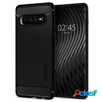 Custodia Spigen Rugged Armor per Samsung Galaxy S10+ - Nero