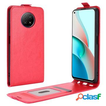 Custodia a Flip Verticale per Xiaomi Redmi Note 9 5G - Rossa