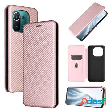 Custodia a Flip per Xiaomi Mi 11 Pro - Fibra di Carbonio -