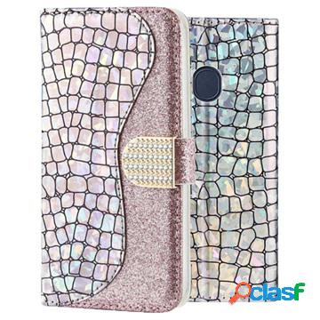 Custodia a Portafoglio Croco Bling per Samsung Galaxy A20e -