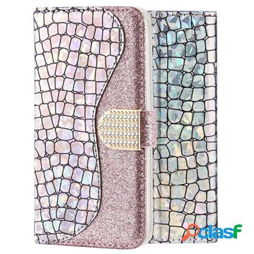 Custodia a Portafoglio Croco Bling per Samsung Galaxy A50 -