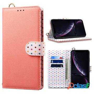 Custodia a Portafoglio Retro Polka Dot per iPhone XS Max -