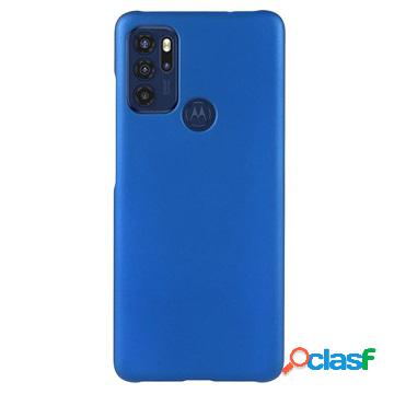 Custodia in Plastica Gommata per Motorola Moto G60S - Blu