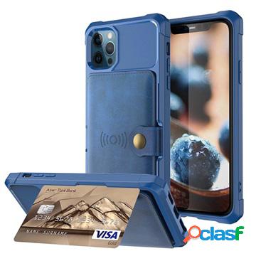Custodia in TPU per iPhone 12 Pro Max con Porta Carte - Blu