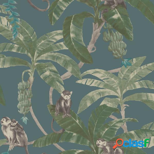 DUTCH WALLCOVERINGS Carta da Parati Monkey Puzzle Verde