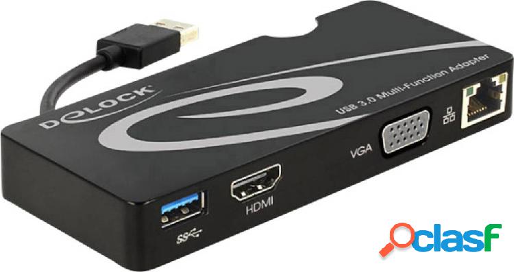 Delock USB 3.0 Adattatore di rete 1 GBit/s HDMI ™, VGA,