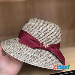 Di tendenza Vimini / Perla berretto con Nastri 1 pc