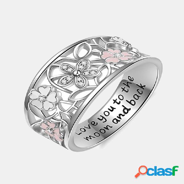 Dolce Rosa Fiore Charm Lettere incise Anelli per le dita