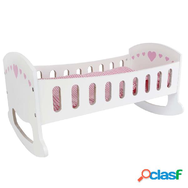Doll fun Culla per Bambole Bianca e Rosa 47 cm