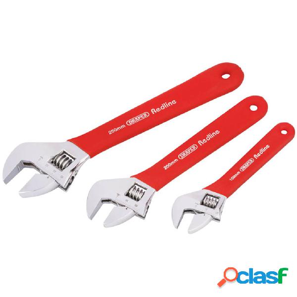 Draper Tools 3 Pz Set Chiavi a Rullino Regolabili Redline