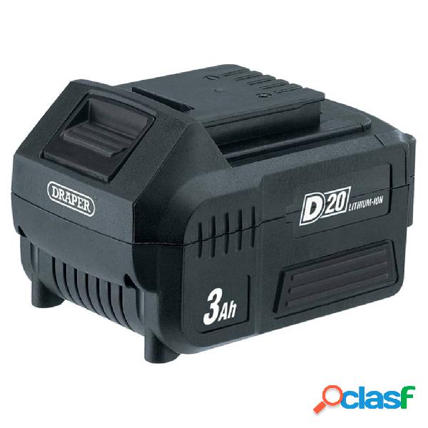 Draper Tools Batteria agli Ioni di Litio D20 3Ah 20V