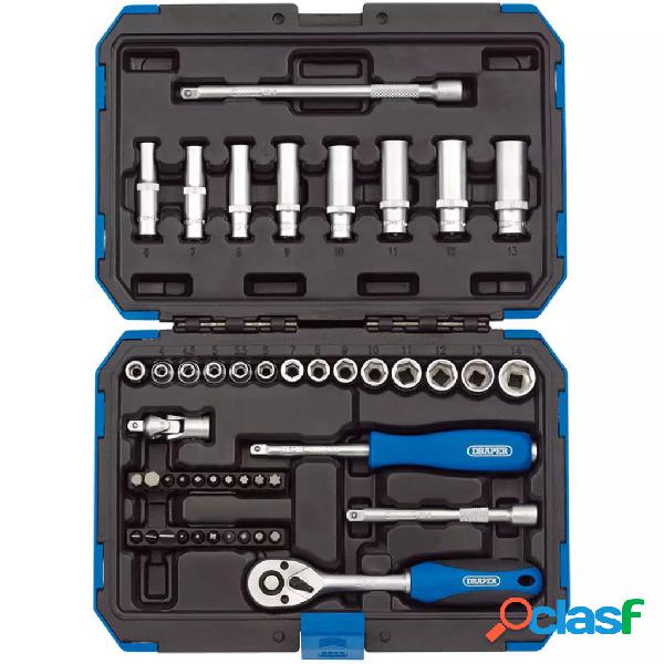 Draper Tools Set 47 Pz Chiave a Cricchetto Metrica 1/4"