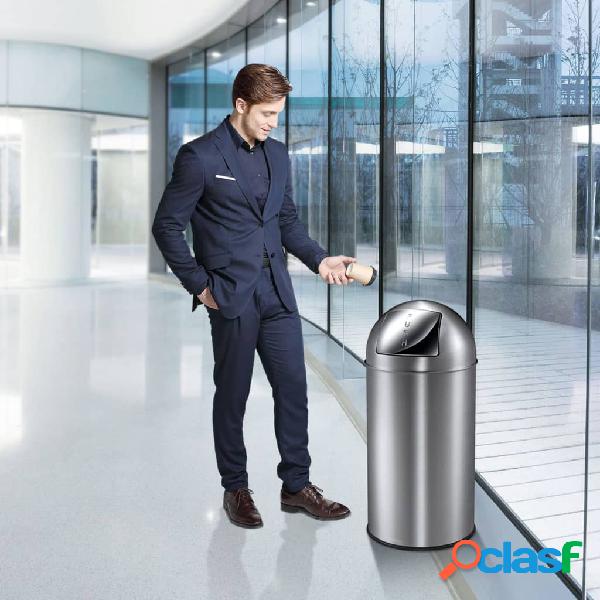 EKO Pattumiera Pushcan 40 L Argento Opaco