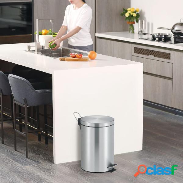 EKO Pattumiera a Gradini Classic 20 L Argento Opaco