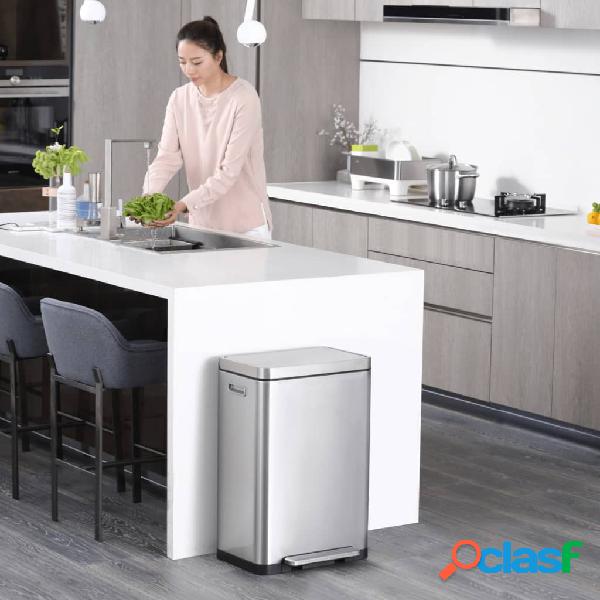 EKO Pattumiera a Gradini X-Cube 45 L Argento Opaco