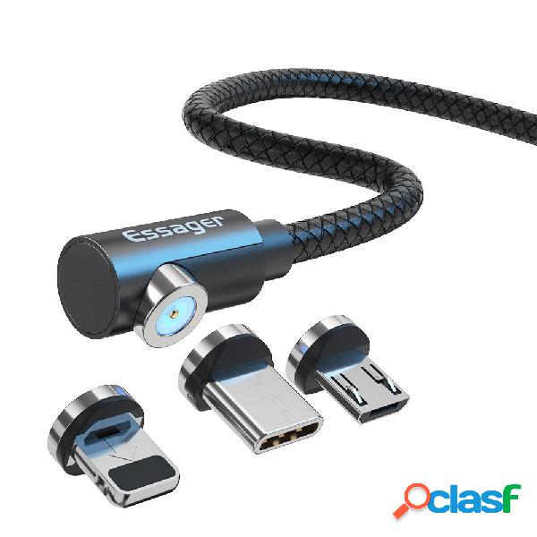 ESSAGER 2.4A Type C Micro USB LED Cavo dati per ricarica