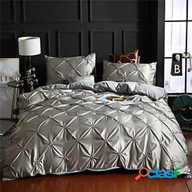 Embroidery Home Bedding Duvet Cover Sets Silky Satin For
