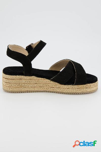 Espadrillas, sandali con suola a plateau in rafia e