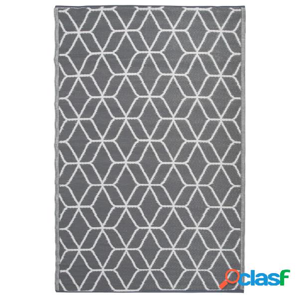 Esschert Design Tappeto da Esterno 180x121 cm Grigio Bianco