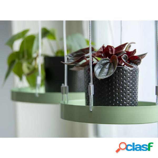 Esschert Design Vassoio Sospeso per Piante Rotondo Verde S