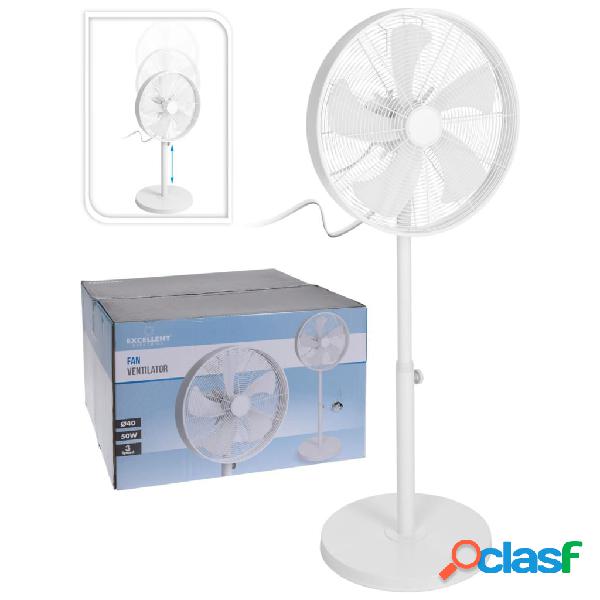 Excellent Electrics Ventilatore a Piantana 50 W 40 cm Bianco