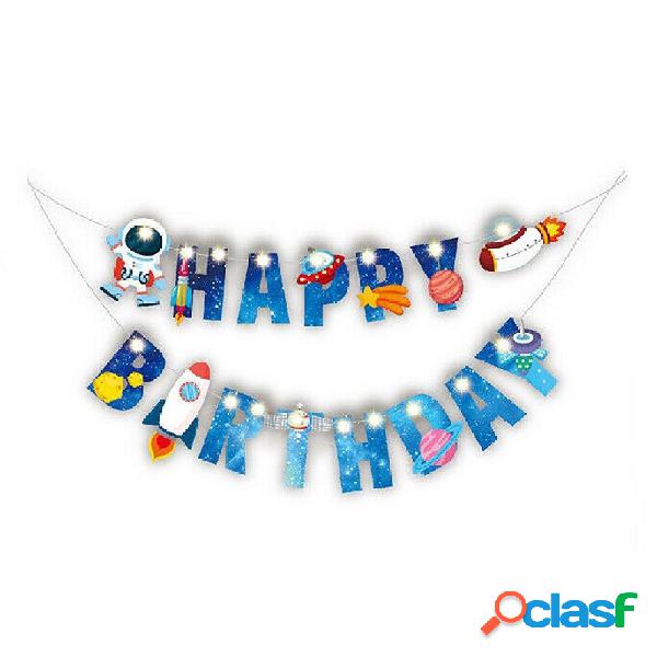 FESTONE LED BUON COMPLEANNO DECORAZIONI ADDOBBI HAPPY