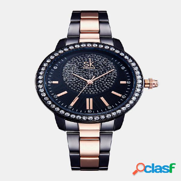 Fashion Crystal Women Watch Abito in acciaio inossidabile al