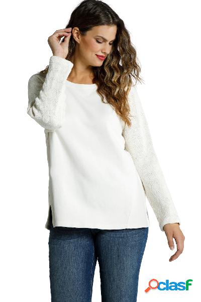 Felpa con texture, scollo a girocollo e maniche lunghe dal