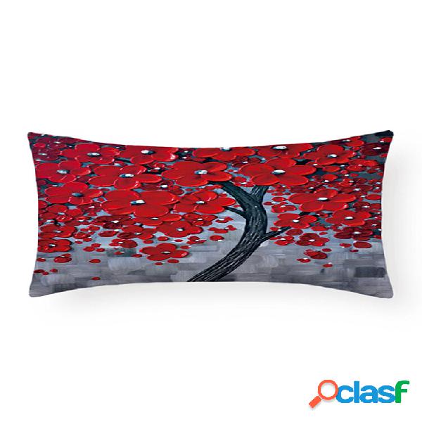 Fortune Tree Painting Tree Life Tree Vita Cuscino Lino