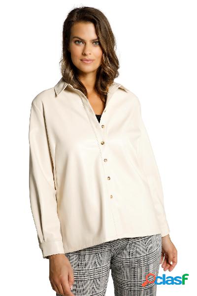 Giacca a camicia in similpelle con colletto da camicia e