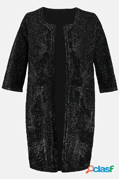 Giacca con ricamo di perline, Donna, Nero, Taglia: 60/62,