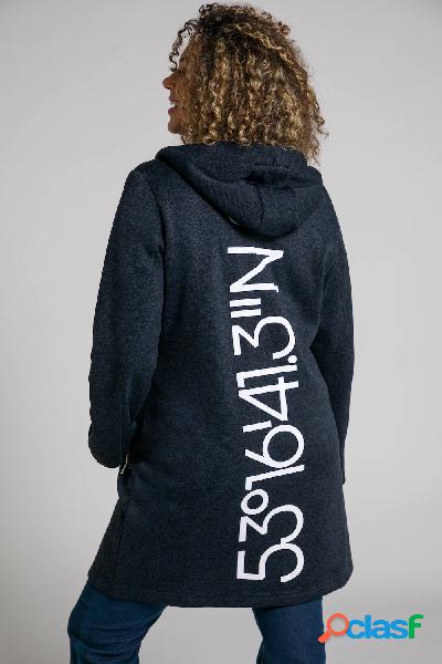 Giacca in maglia e pile dal taglio svasato con cappuccio e