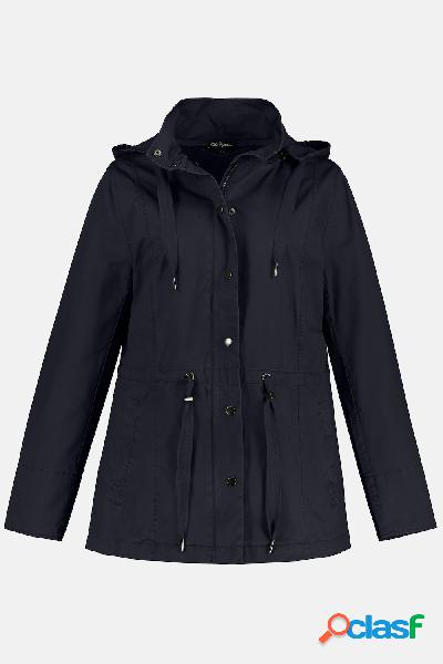 Giacca, ricamo sul retro, cappuccio staccabile, coulisse,